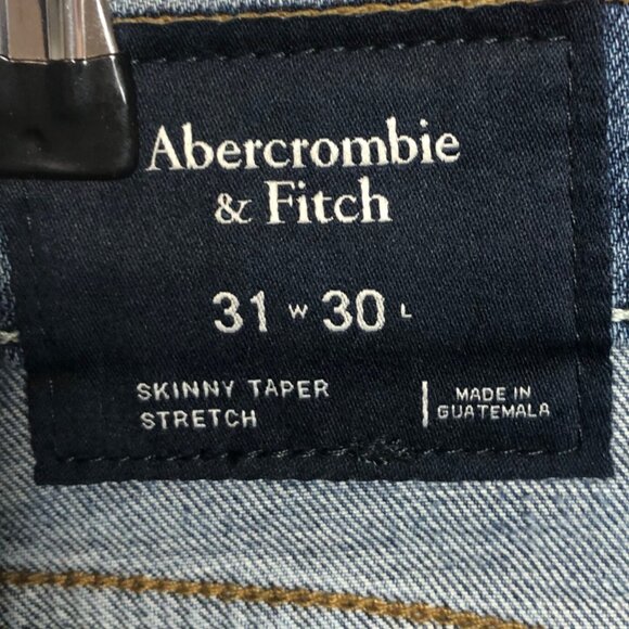 Abercrombie & Fitch Mens Distressed Skinny Tapered Jeans 31 x 30 Medium Wash - Picture 6 of 14